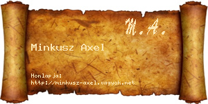 Minkusz Axel névjegykártya